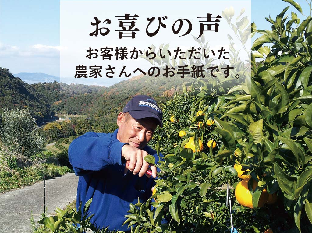 お喜びの声お客様からいただいた農家さんへのお手紙です。