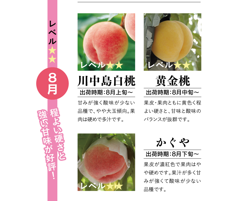 8月のモモ一覧