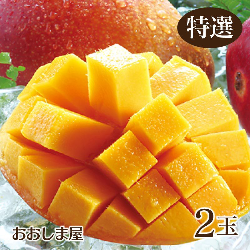 40現品発送！沖縄県産マンゴー☆2.2kgクール代込☆説明文呼んで下さい 完熟マンゴー 2玉 九州沖縄産 国産 玉揃え 送料無料（クール料金別途