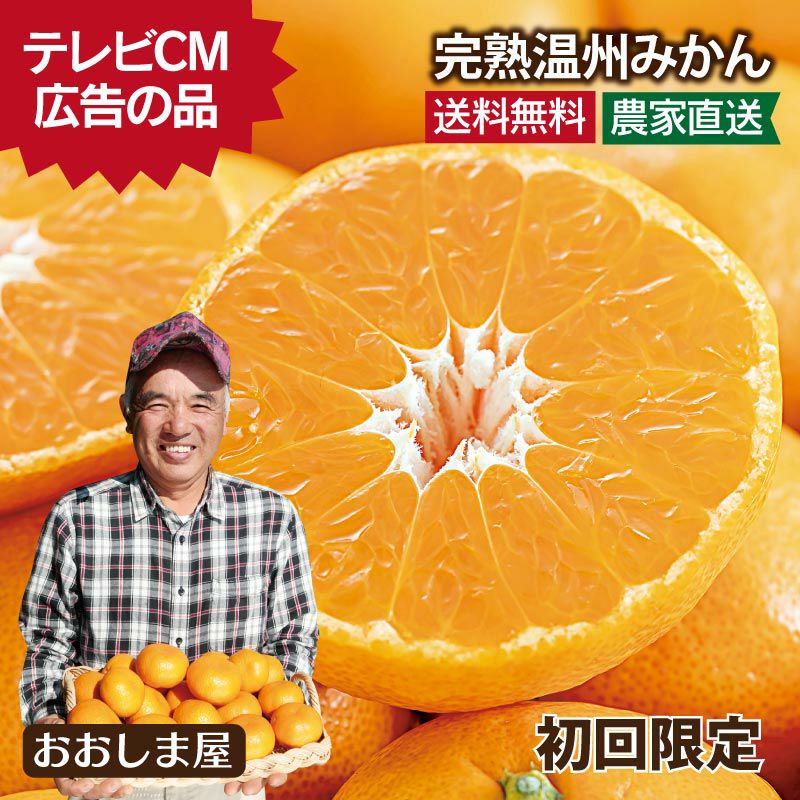 初回限定】完熟温州みかん 2kg 大小混合(約15-20玉前後) 同一住所に2箱