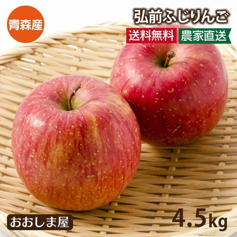 りんご 青森 弘前ふじ りんご 4.5kg 約12～18玉 送料無料 ＜10月上旬