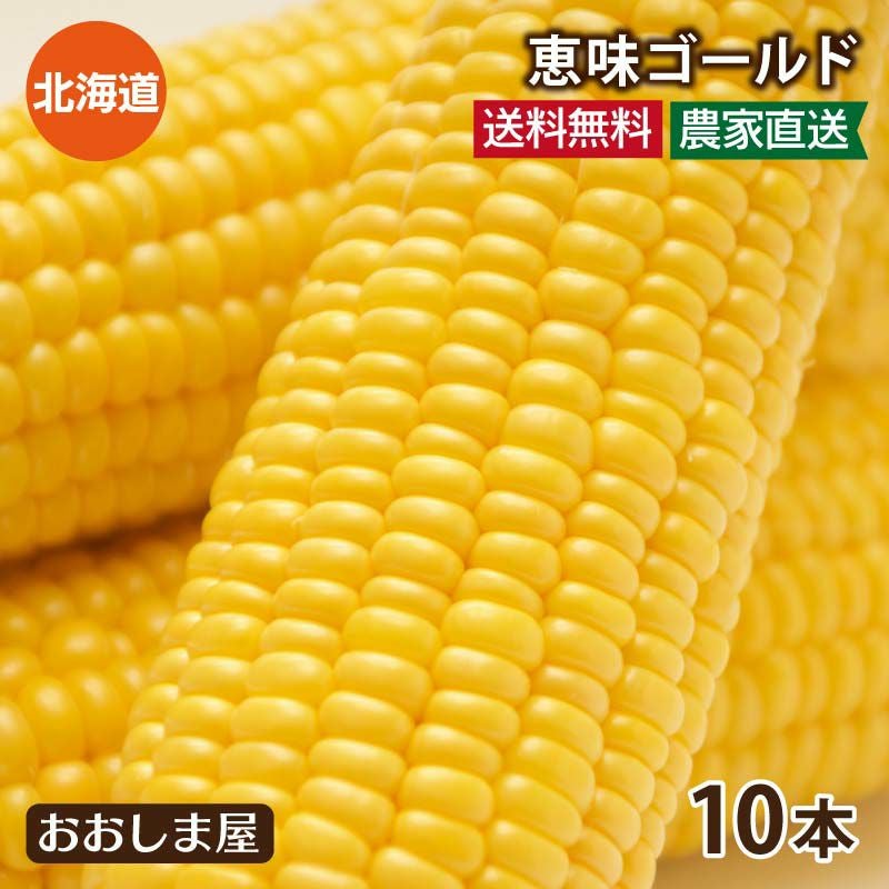 北海道産 とうもろこし 恵味ゴールド 10本 送料無料（クール代別