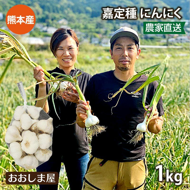 熊本県産 にんにく 1kg(約20玉前後) 嘉定種 送料別 <6月下旬より 熊本県産 にんにく 1kg(約20玉前後) 嘉定種 送料別 <6月下旬より