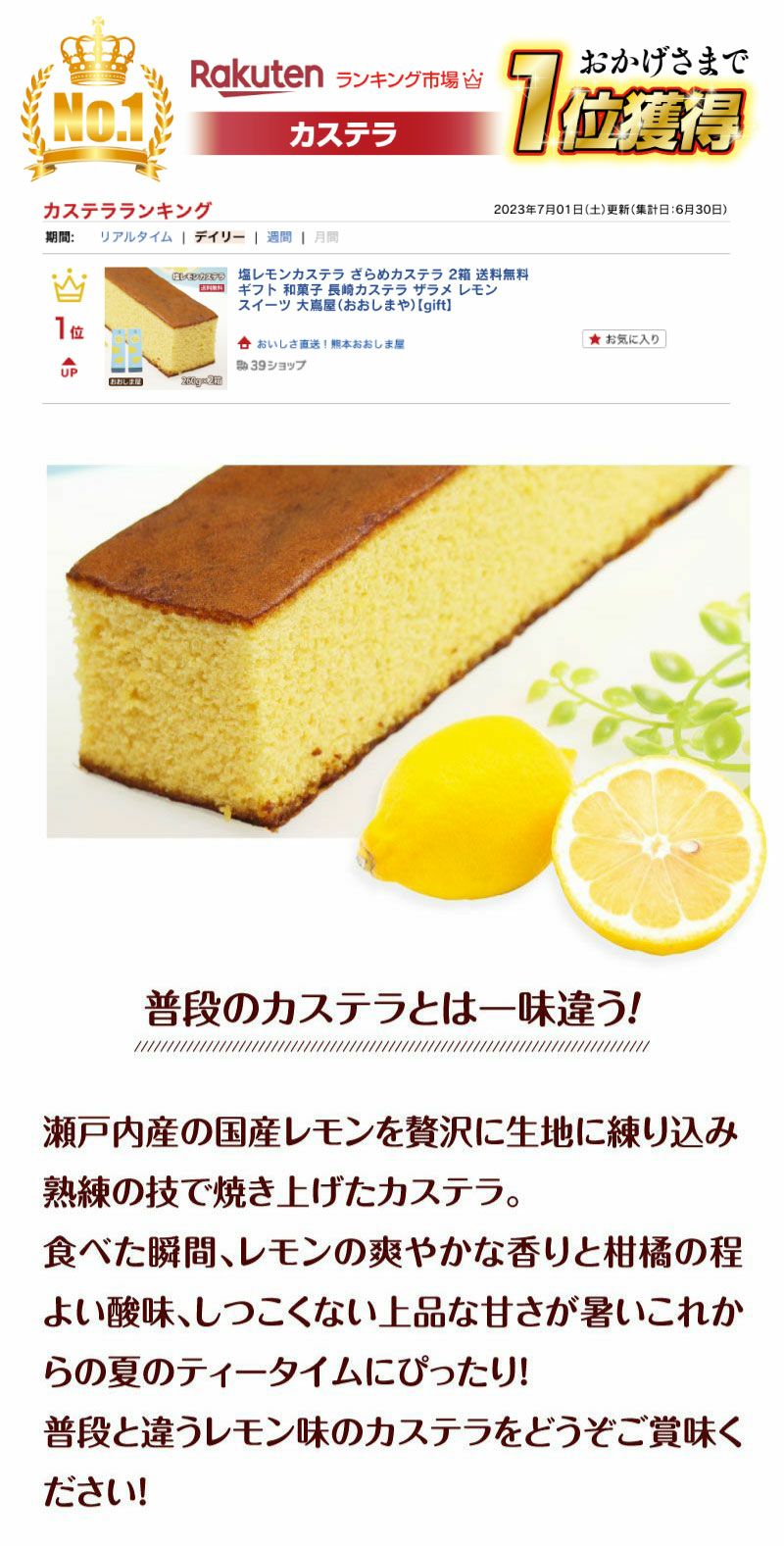 塩レモンカステラ