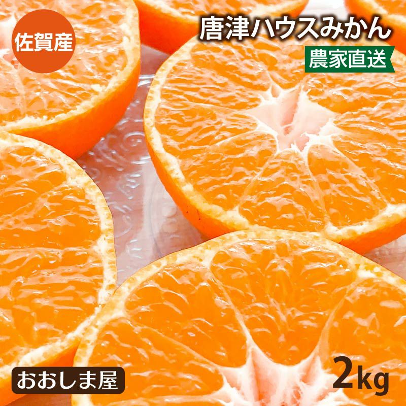 唐津ハウスみかん 2kg(2S-Lサイズ大小混合 15-35玉前後) ＜6月中旬から