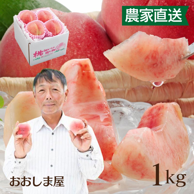 福島のモモ 1kg 3-6玉 送料別 （クール代別途） ＜7月下旬より順次出荷